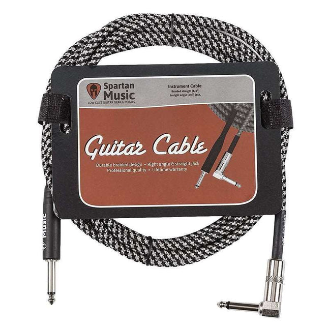3m Right Angle Braided Guitar Lead Cable