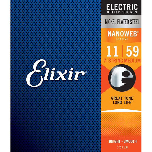 Elixir Nanoweb .011 - .059 7 String Medium Strings - Spartan Music