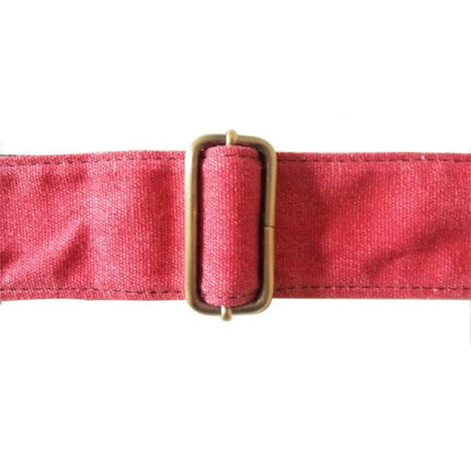 Red Cotton & Leather Guitar Strap - Spartan Music