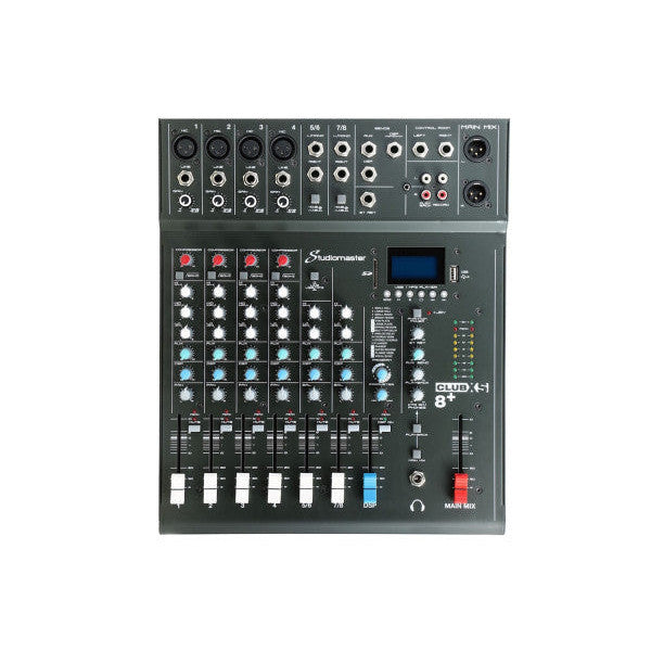 Studiomaster Club XS 8+ 6CH Analogue DSP Mixer 6 Inputs / 2 Mic / 2 Stereo