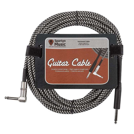 5m Right Angle Braided Guitar Lead Cable