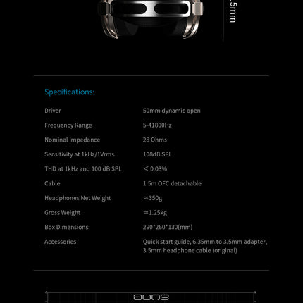 Aune AR5000 Open Back Headphones