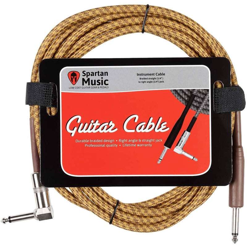 Accessory - 3m Right Angle Braided Vintage Guitar Lead Cable