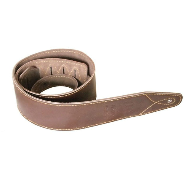 Light Brown Leather Guitar Strap - Spartan Music