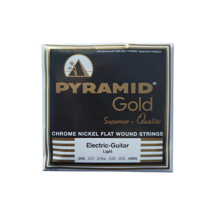 Pyramid Gold Chrome Nickel Flat Wound Strings Electric Guitar Light .010 to .0465