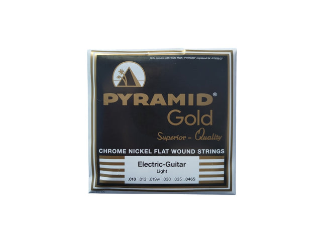 Pyramid Gold Chrome Nickel Flat Wound Strings Electric Guitar Light .010 to .0465