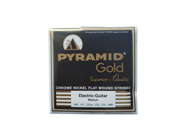 Pyramid Gold Chrome Nickel Flat Wound Strings Electric Guitar Medium .011 - .048