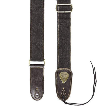 Accessory  - Black Cotton & Leather Guitar Strap